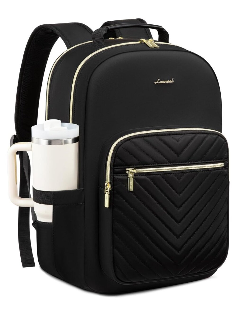 LOVEVOOK Quilted Laptop Backpack Fits 15.6in Tablet Water Resistant Work Travel